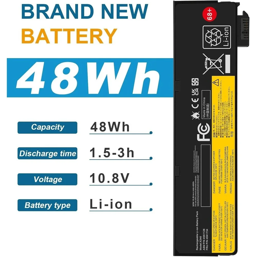68+ 45N1128‎ Battery for Lenovo ThinkPad T440 T450 T460 T470 X240 X250 X260
